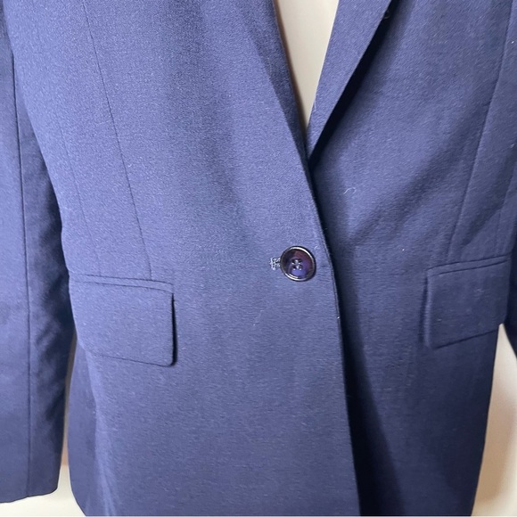 Reiss Navy Blue One Button Wool Blazer sz 6 - Picture 5 of 8